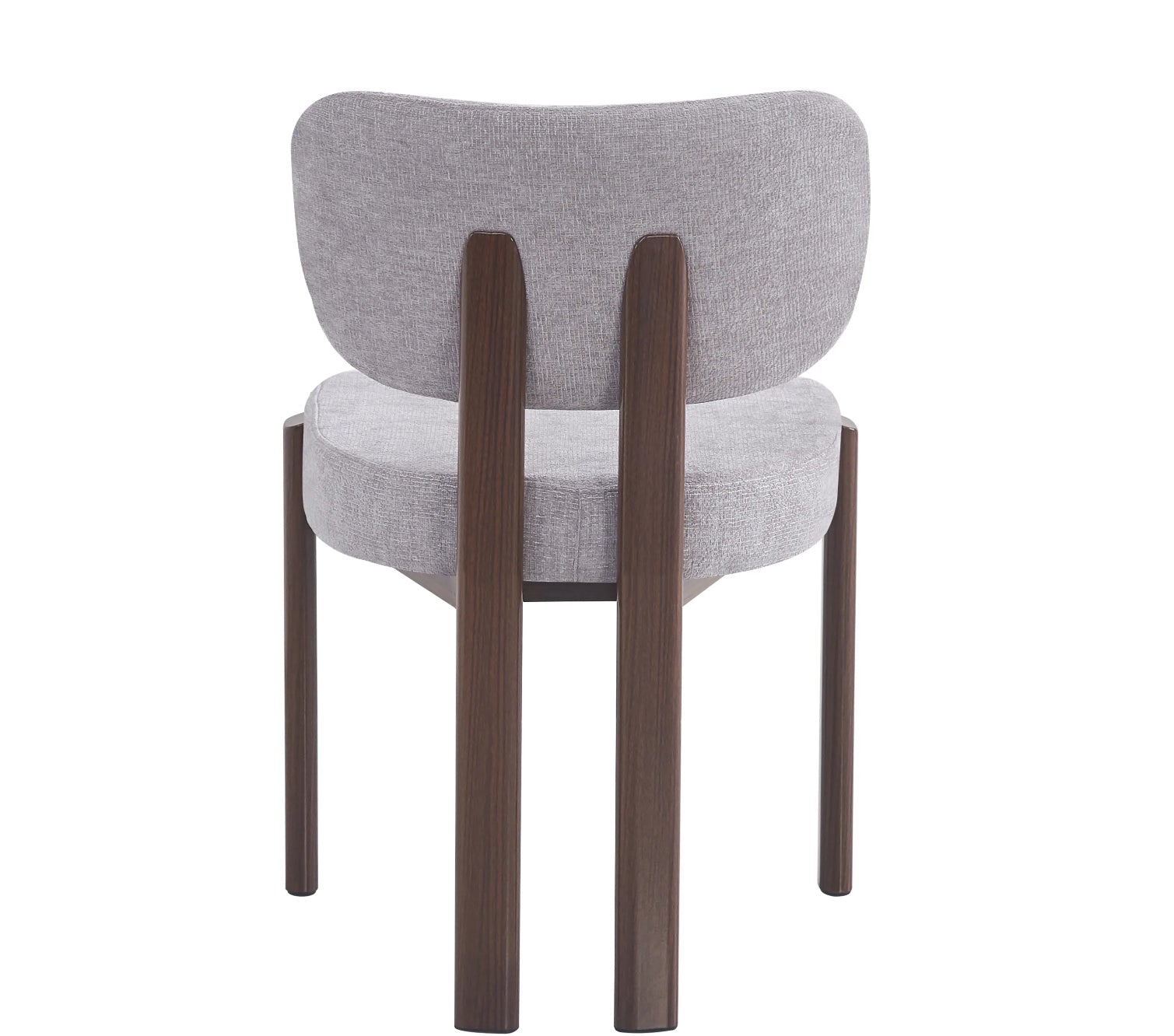 CHAISE ERM-BAGUETTE PIED EFFET NOYER TISSUS SERGE CHENILLE LIGHT GRIS