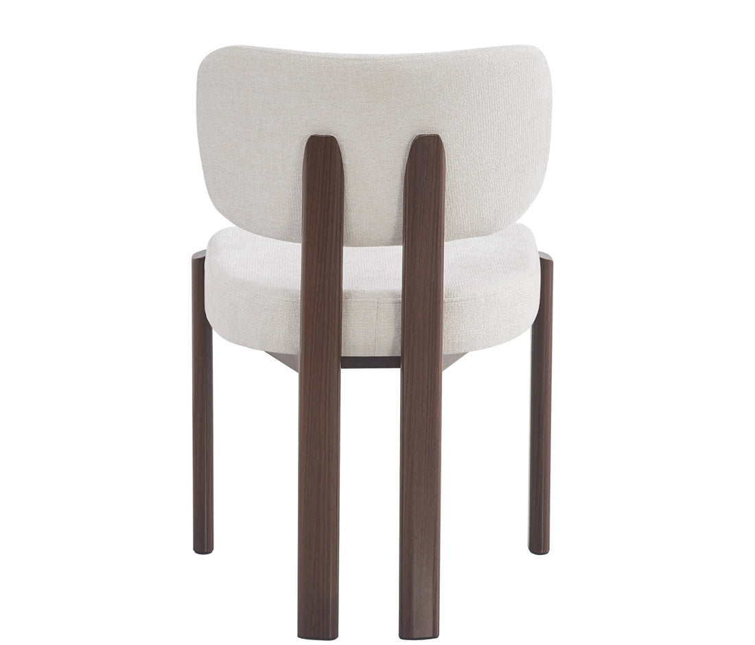 CHAISE ERM-BAGUETTE PIED EFFET NOYER TISSUS SERGE CHENILLE BEIGE