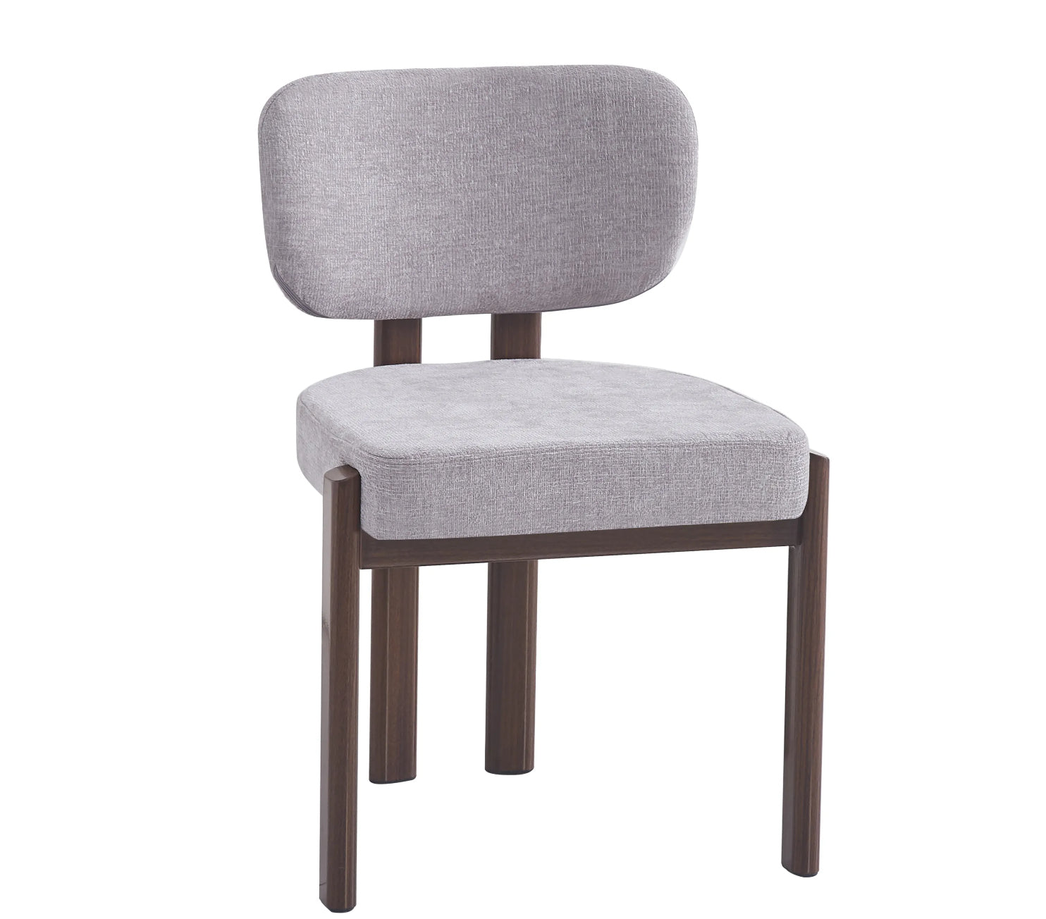 CHAISE ERM-BAGUETTE PIED EFFET NOYER TISSUS SERGE CHENILLE LIGHT GRIS