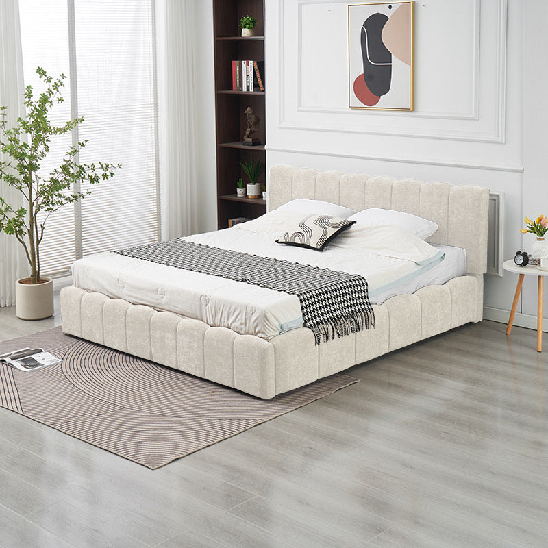 LIT DOUBLE COFFRE MOON CHENILLE BEIGE