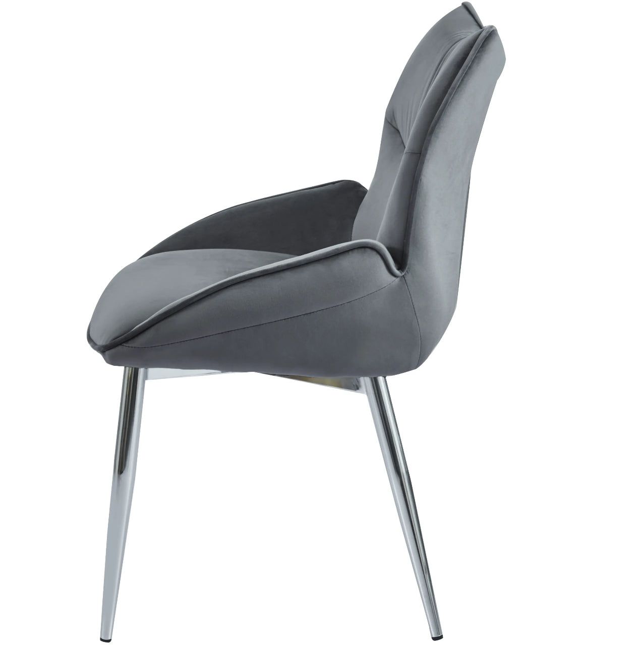 CHAISE ERM-LOHA PIED CHROME VELOURS ANTHRACITE