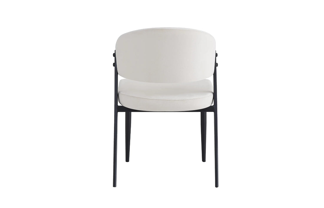 CHAISE ERM-LAMIA PIEDS METAL NOIR VELOURS BEIGE