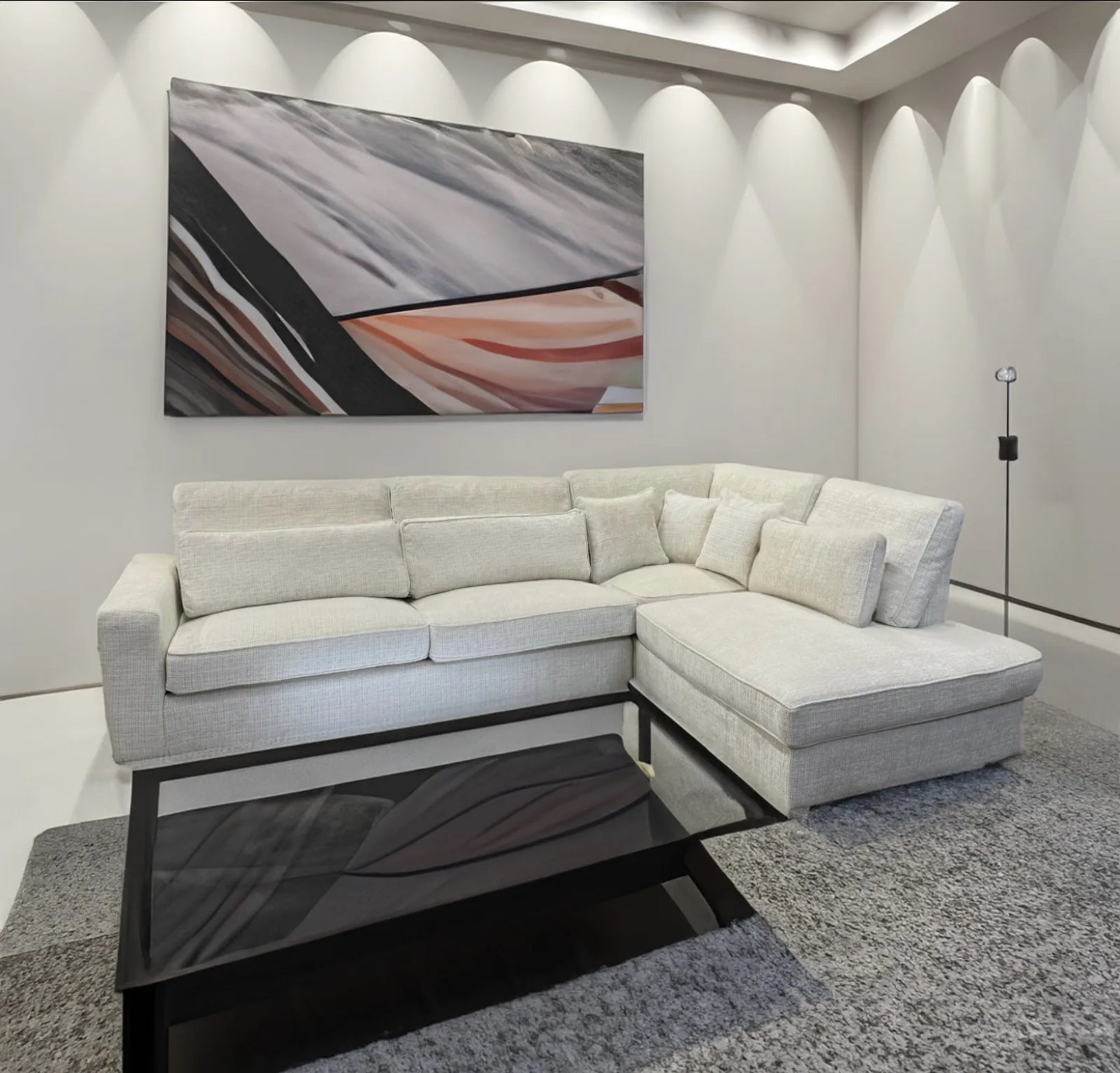 Canapé ERM-Marbella d’angle droit blanc cassé