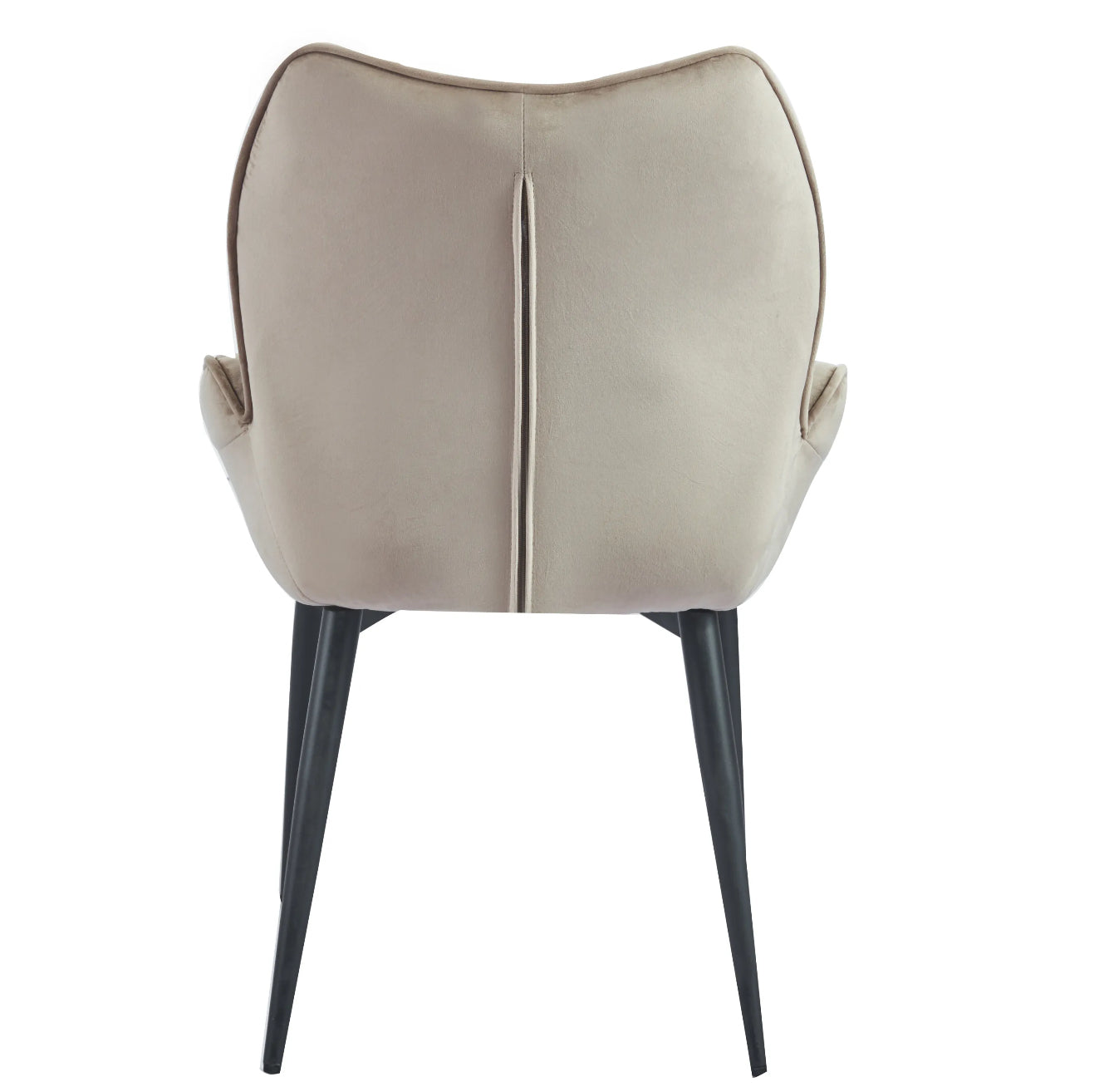 CHAISE ERM-LOHA PIED METAL NOIR VELOURS TAUPE