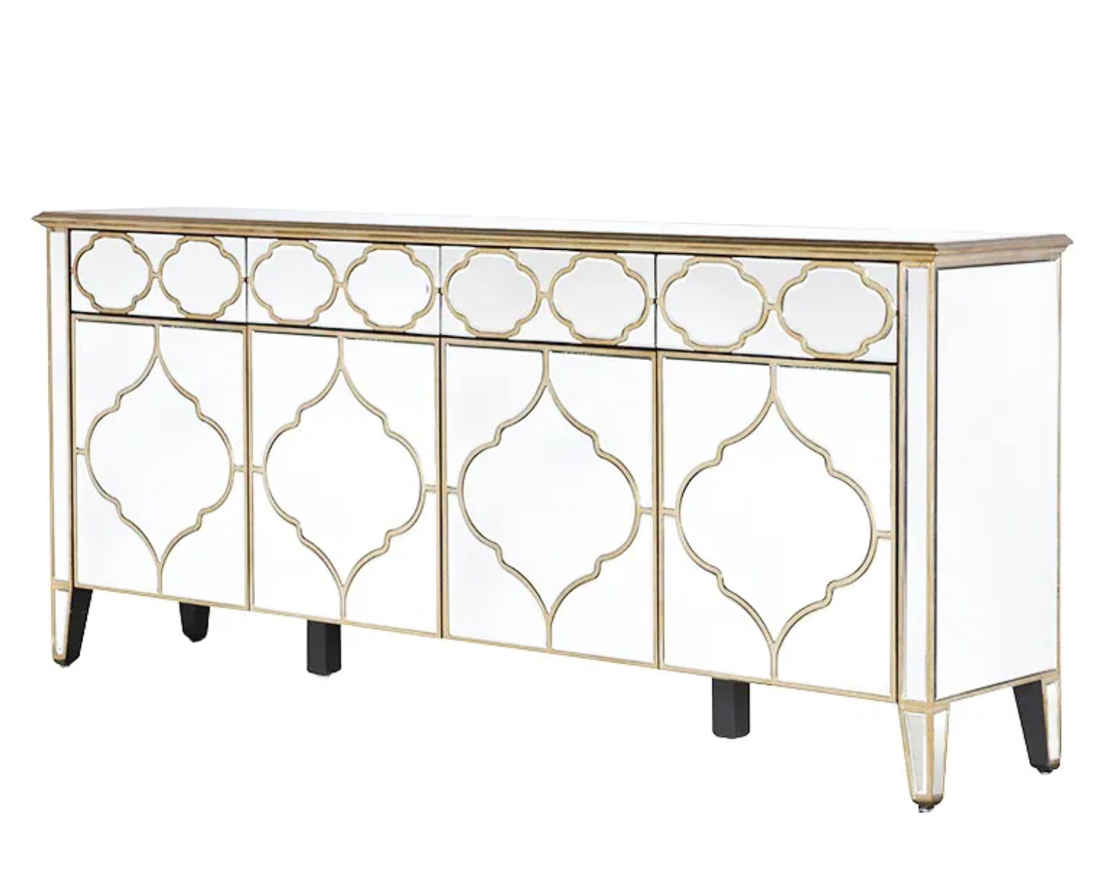 BUFFET MIROIR VENITIEN 4 PORTES 200x40x87cm