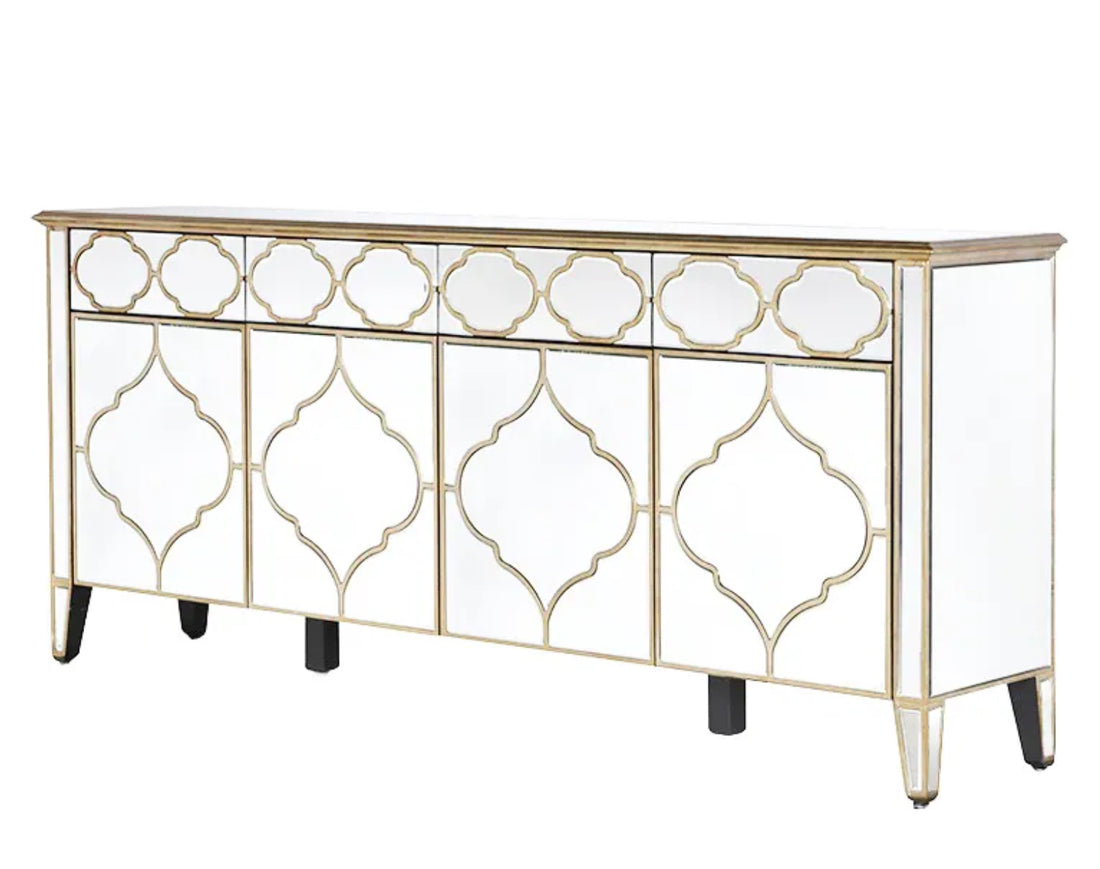 BUFFET MIROIR VENITIEN 4 PORTES 200x40x87cm