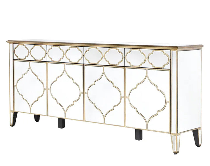 BUFFET MIROIR VENITIEN 4 PORTES 200x40x87cm