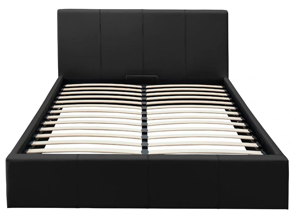 Lit coffre 2 places 140x190 cm BASTIEN simili cuir sommier inclus