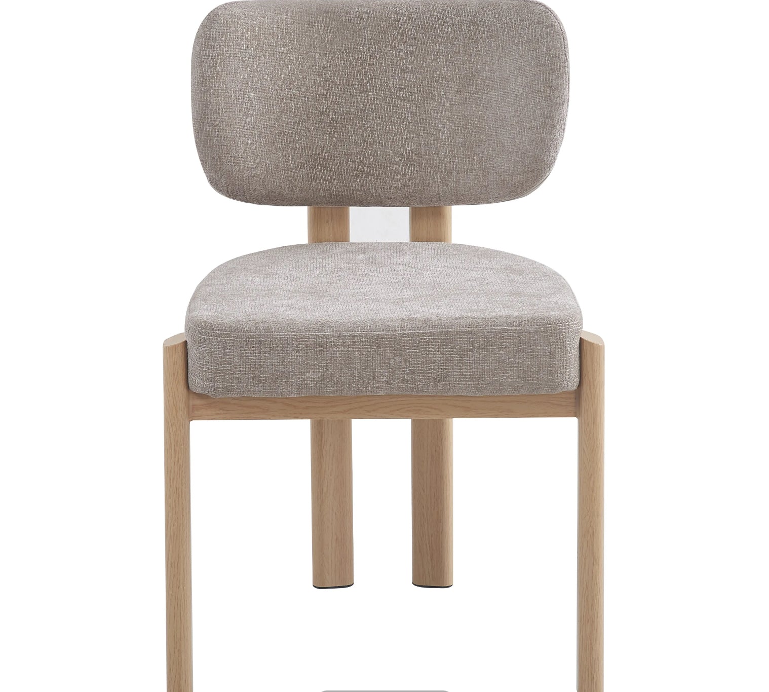 CHAISE ERM-BAGUETTE PIED EFFET BOIS TISSUS SERGE CHENILLE MOKA