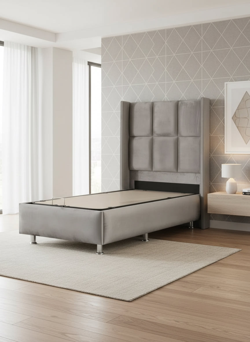 Lit coffre Rio gris-SAN