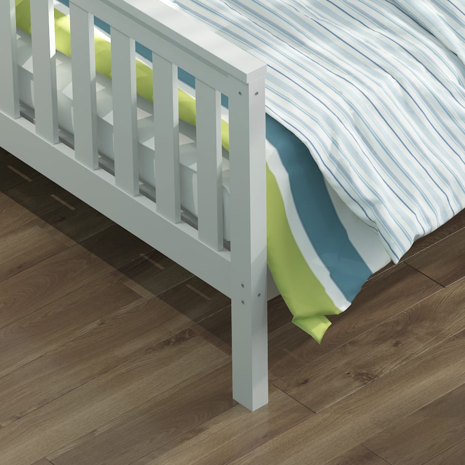 LIT BATNA EN BOIS BLANC 2+1 90X190cm + 140X190cm