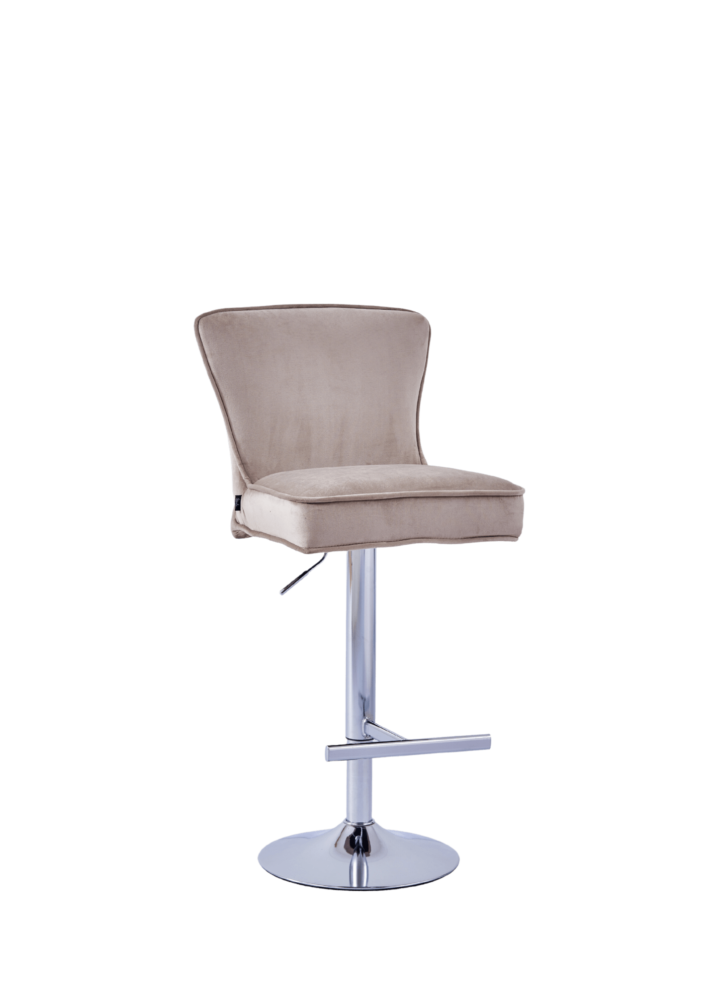 Lot de 2 tabourets de bar GABRIELLE Chrome en velours