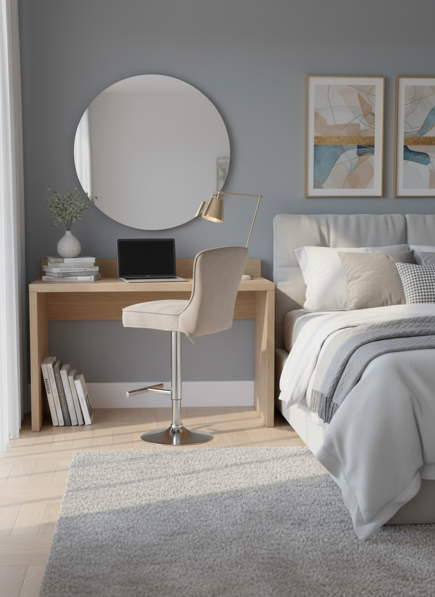 Lot de 2 tabourets de bar GABRIELLE Chrome en velours