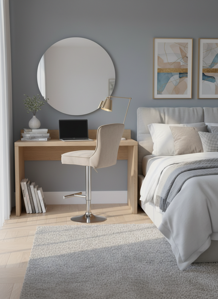 Lot de 2 tabourets de bar GABRIELLE Chrome en velours