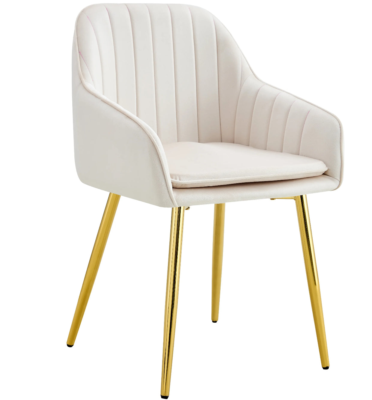 CHAISE PAMS PIEDS GOLD VELOURS BEIGE