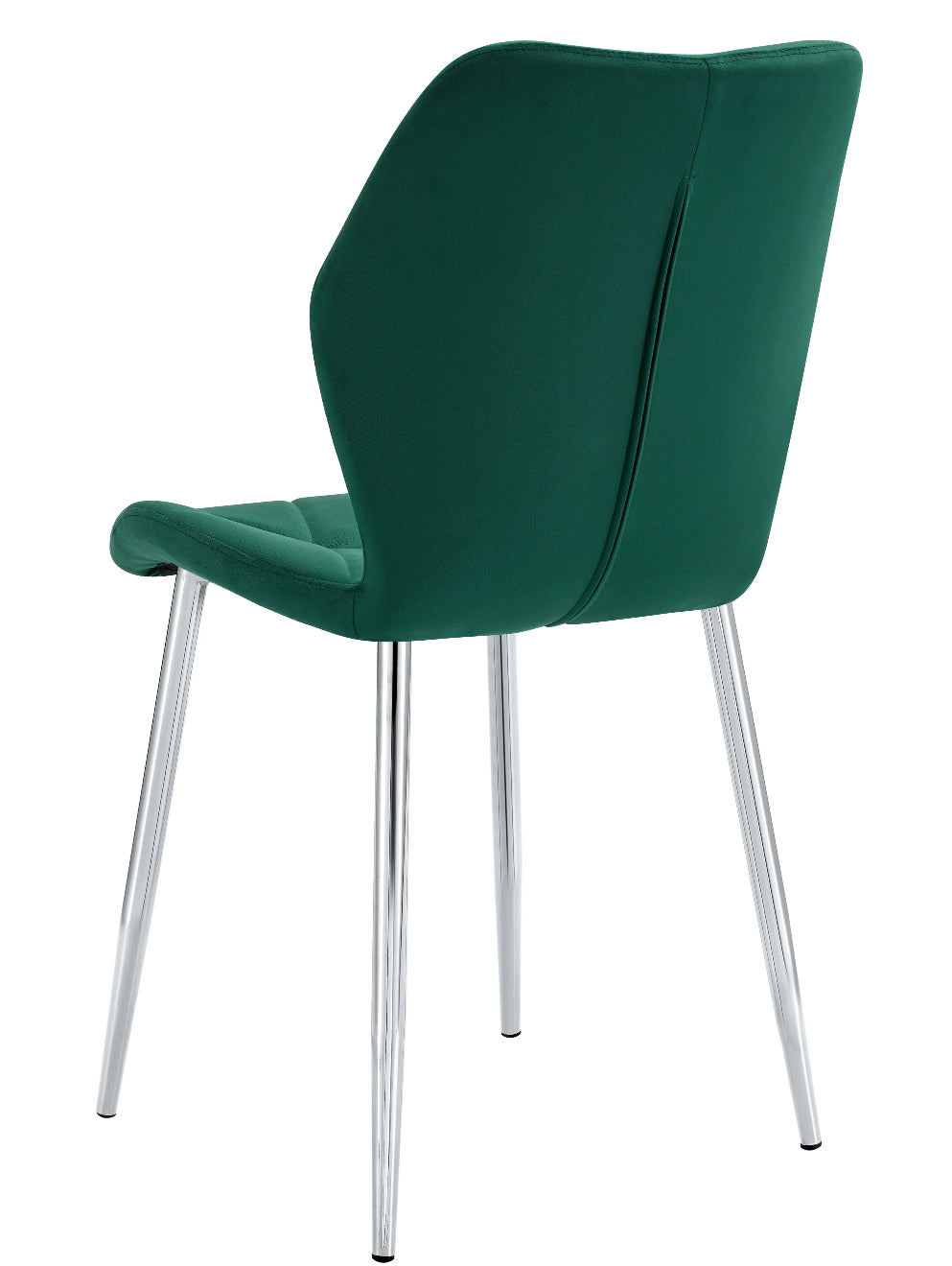 CHAISE ERM-COQUILLAGE PIED CHROME VELOURS VERT SAPIN