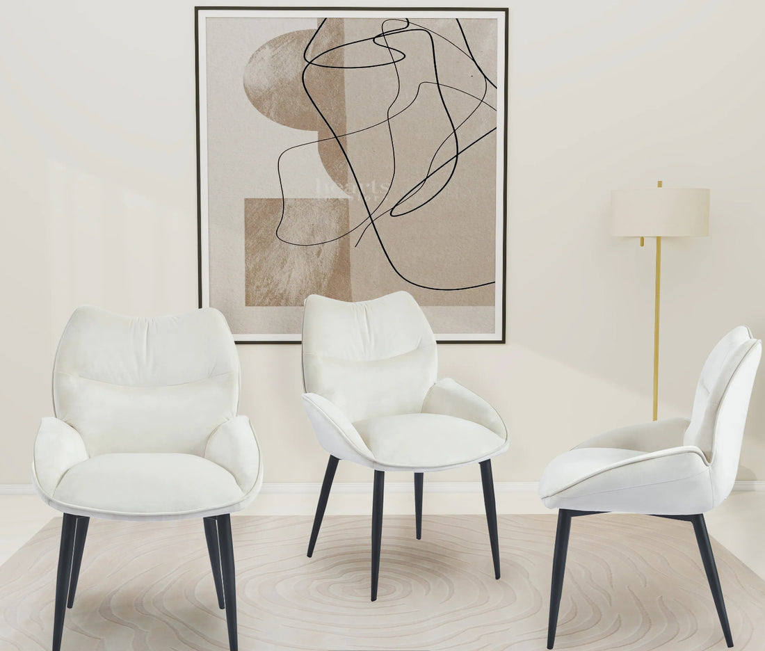 CHAISE ERM-LOHA PIED METAL NOIR VELOURS BEIGE