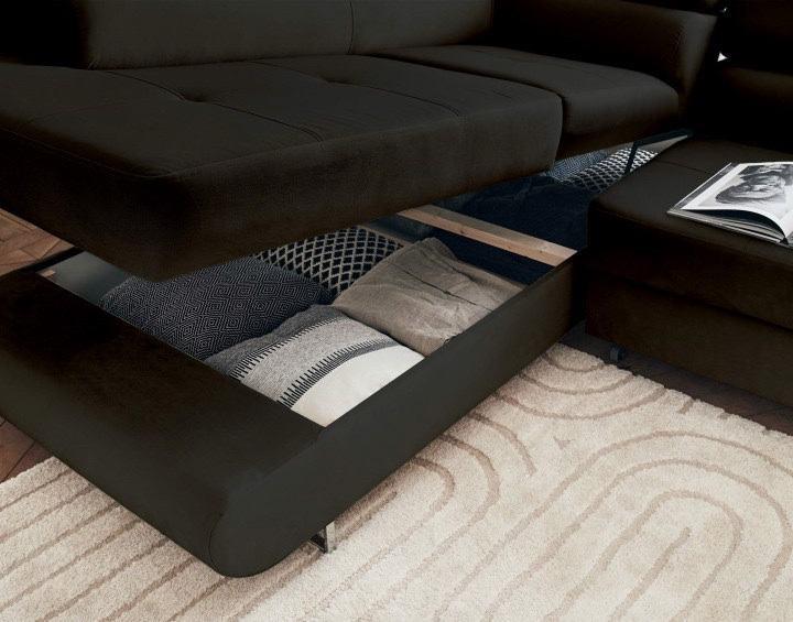 Canapé ERM-Toulouse angle droit convertible noir