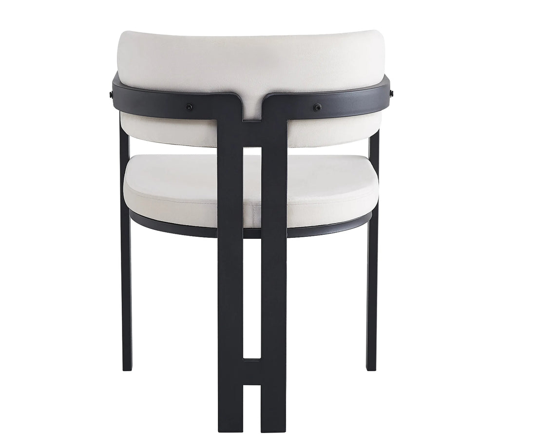 CHAISE ERM-MELLOW PIED METAL NOIR ASSISE VELOURS BEIGE