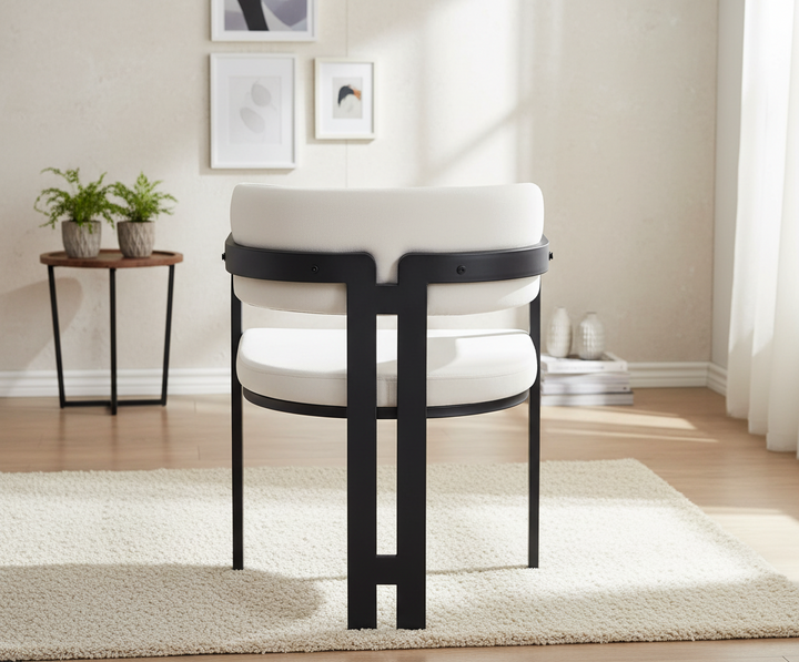 CHAISE ERM-MELLOW PIED METAL NOIR ASSISE VELOURS BEIGE