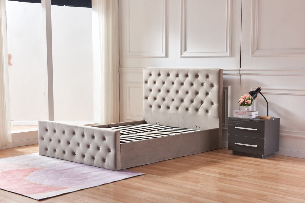 Lit coffre 2 places 160X200 cm VICTORIA Velours