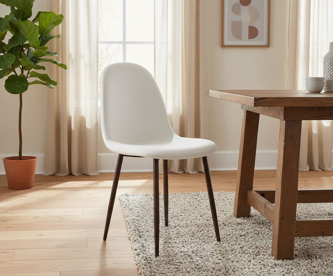 CHAISE ERM-SCANDINAVE PIED EFFET NOYER VELOURS BEIGE