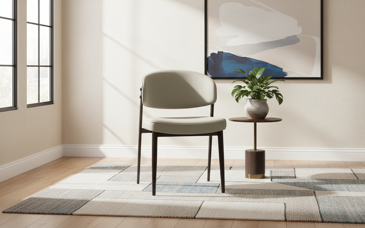 CHAISE ERM-LAMIA PIEDS NOYER VELOURS TAUPE