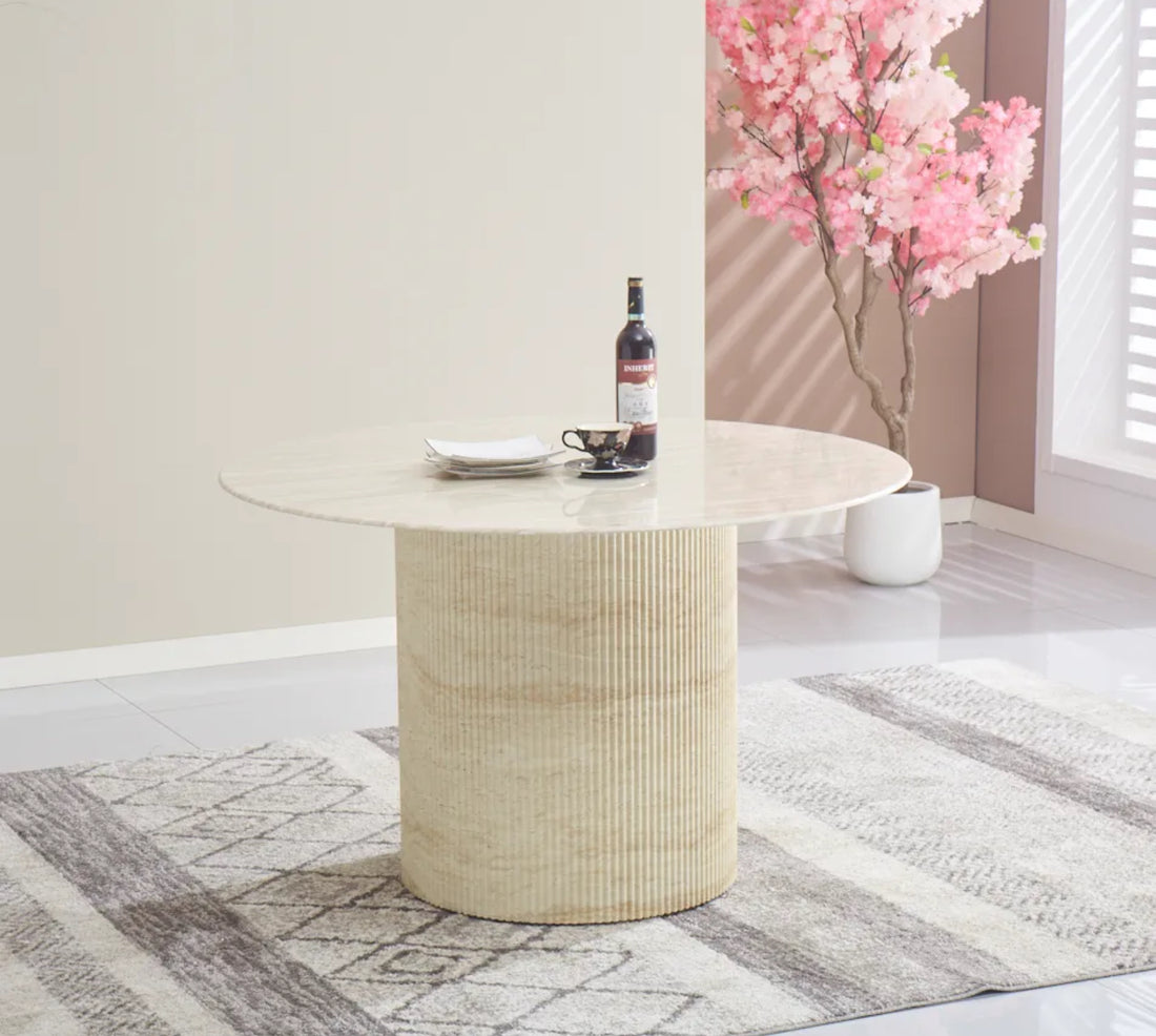 Table à manger ERM-Baietaa en céramique plateau brillant 120cm