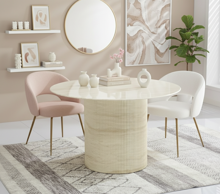 Table à manger ERM-Baietaa en céramique plateau brillant 120cm