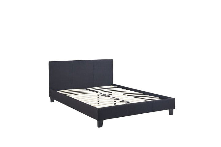 Lit 2 places 160x200 cm KELIA tissu sommier inclus