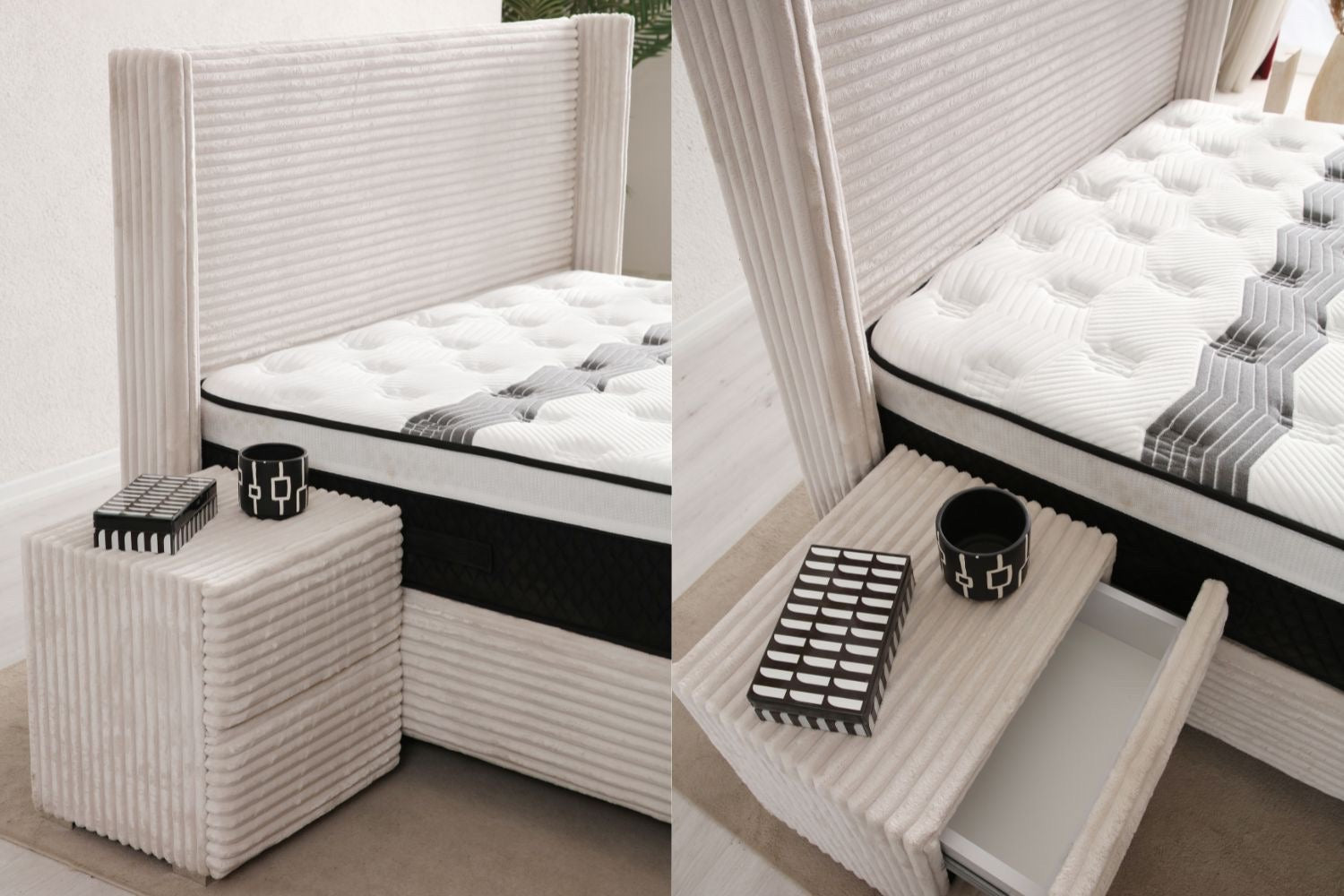 Lit Coffre Clara 160x200 Cotelé