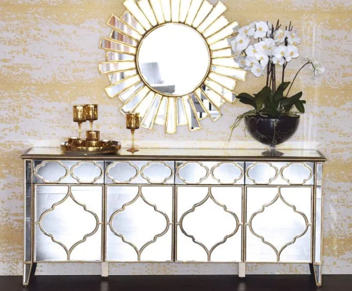 BUFFET MIROIR VENITIEN 3 PORTES 153x41x86cm