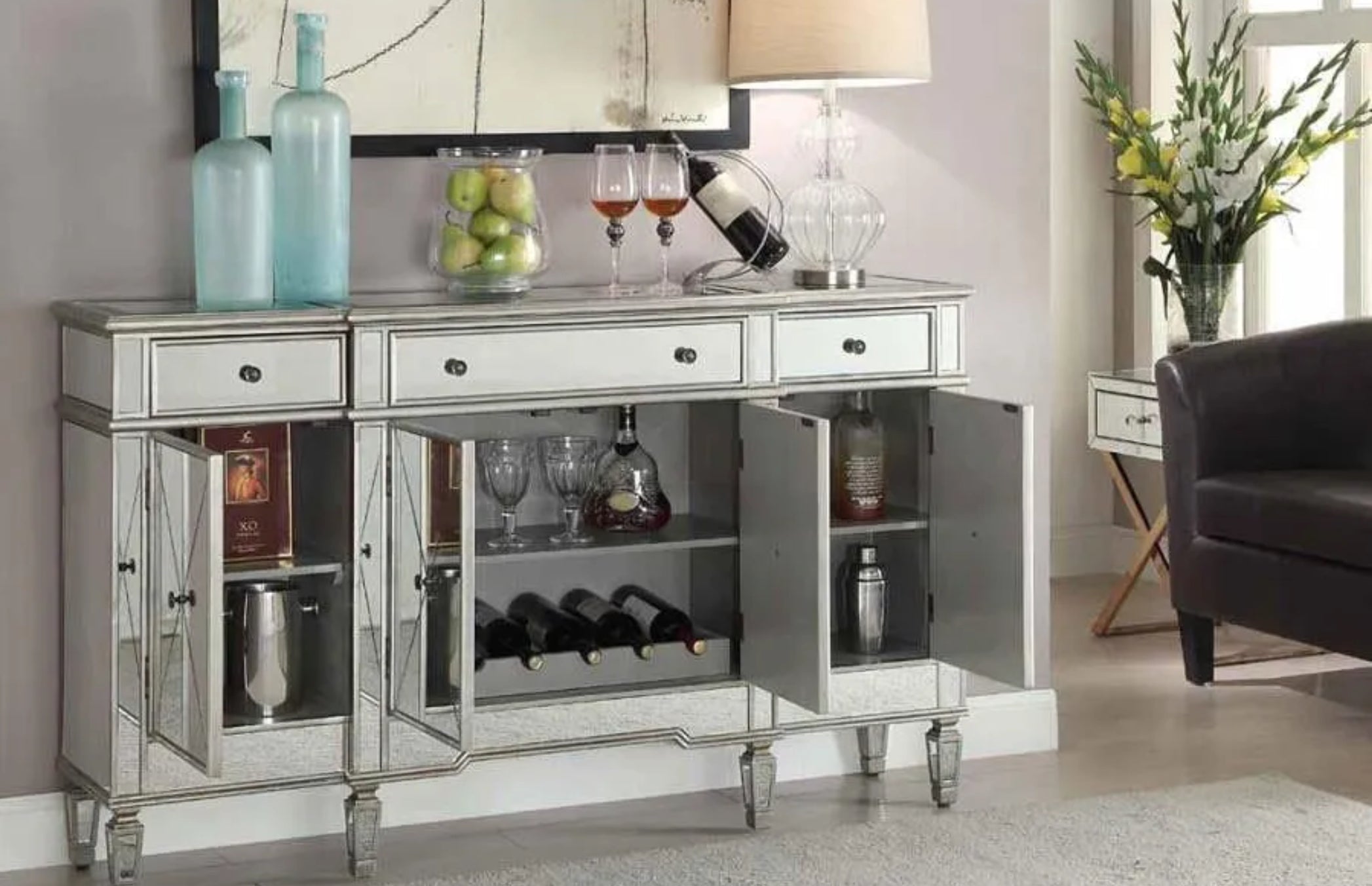 BUFFET MIROIR ROMANE 165x45x91,5CM