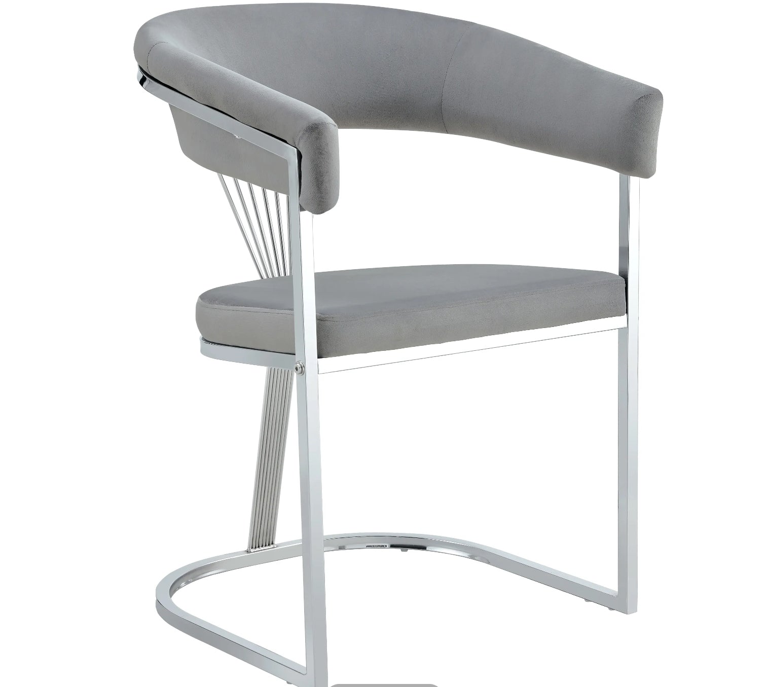 CHAISE ERM-AVEC ACCOUDOIR BRITTANY CHROME GRIS SILVER