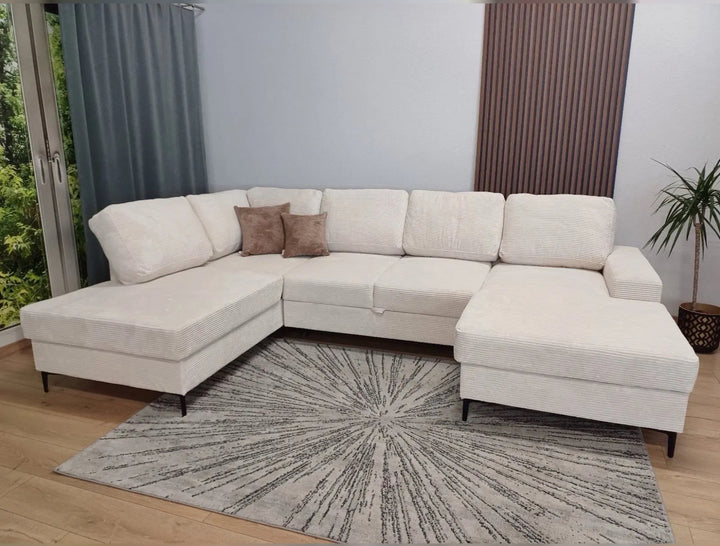 Canapé ERM-Vienna panoramique en U convertible avec deux coffres