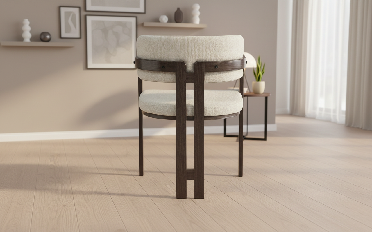 CHAISE ERM-MELLOW PIED EFFET NOYER ASSISE TWEED GRAIN SABLE