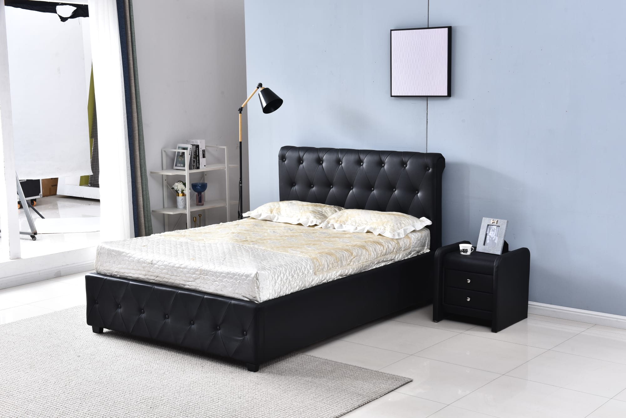 Lit 2 places 140x190 cm COCTO simili cuir sommier inclus