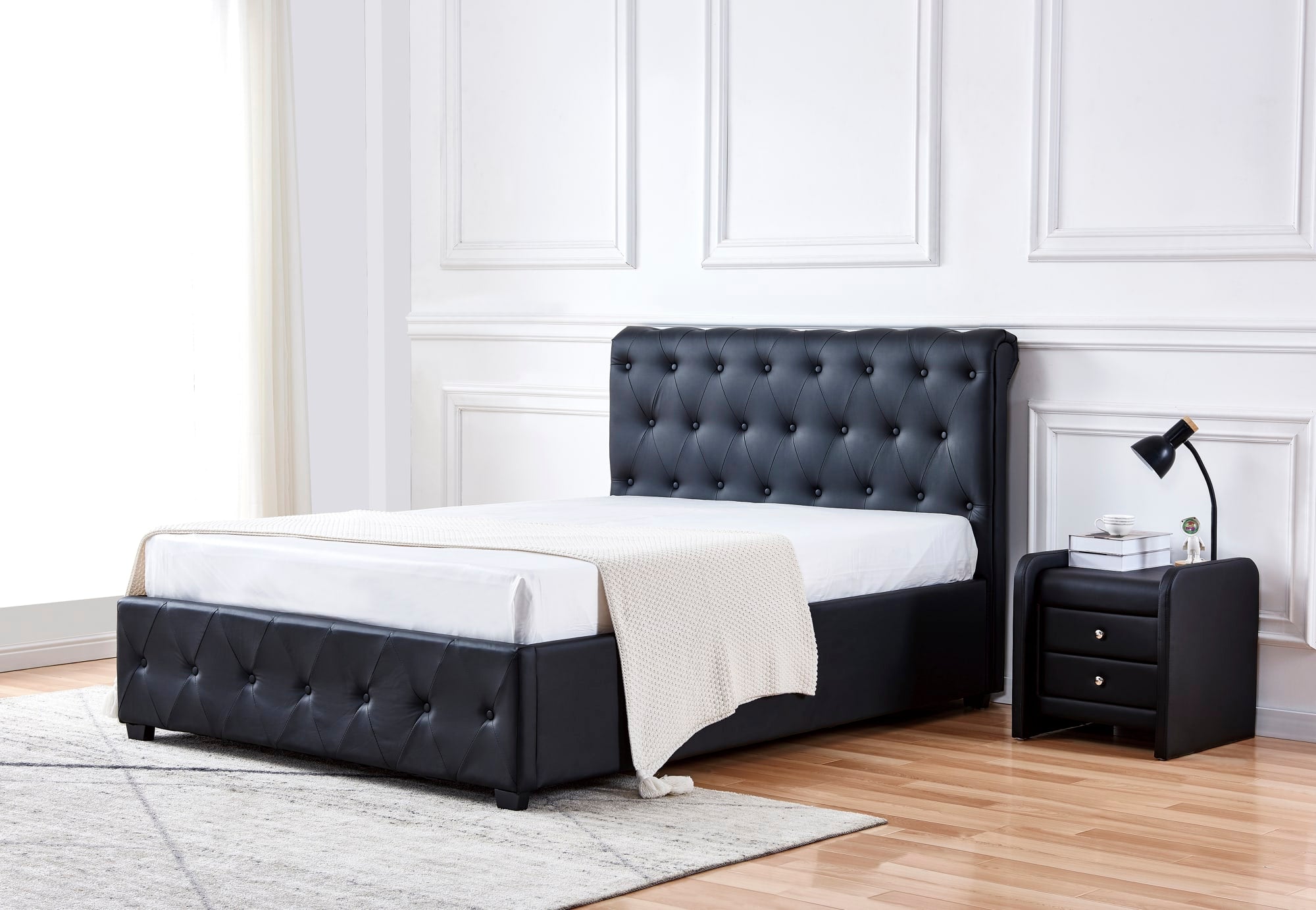 Lit 2 places 140x190 cm COCTO simili cuir sommier inclus