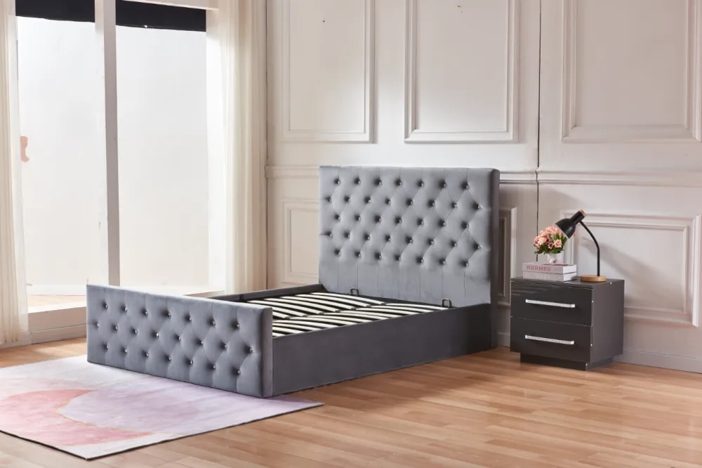 Lit coffre 2 places 160X200 cm VICTORIA Velours