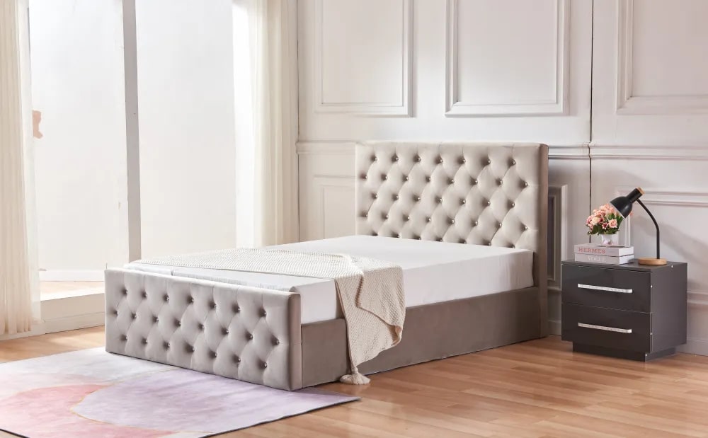 Lit coffre 2 places 160X200 cm VICTORIA Velours