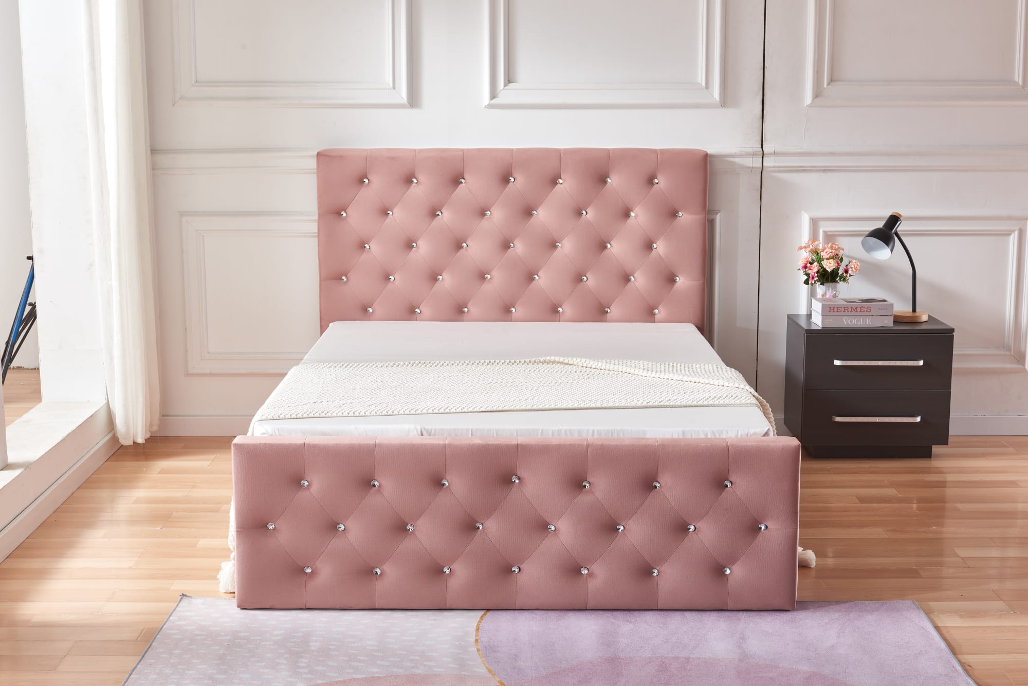 Lit coffre 2 places 160X200 cm VICTORIA Velours