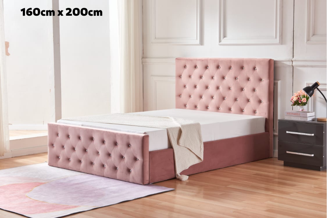 Lit coffre 2 places 160X200 cm VICTORIA Velours