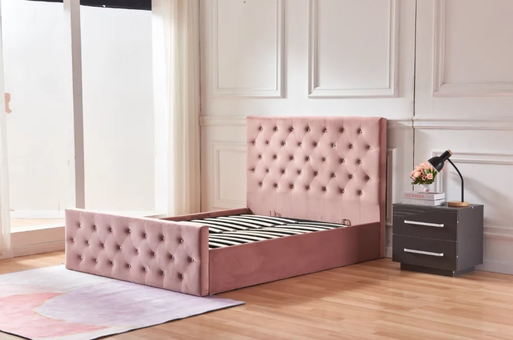 Lit coffre 2 places 160X200 cm VICTORIA Velours