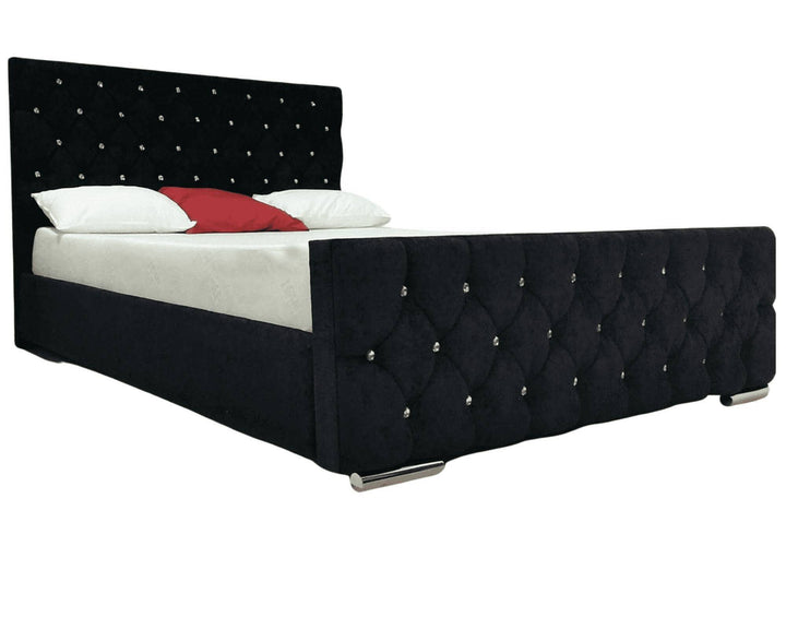 Lit 2 places 140x190 cm PRESTIGE velours  sommier inclus