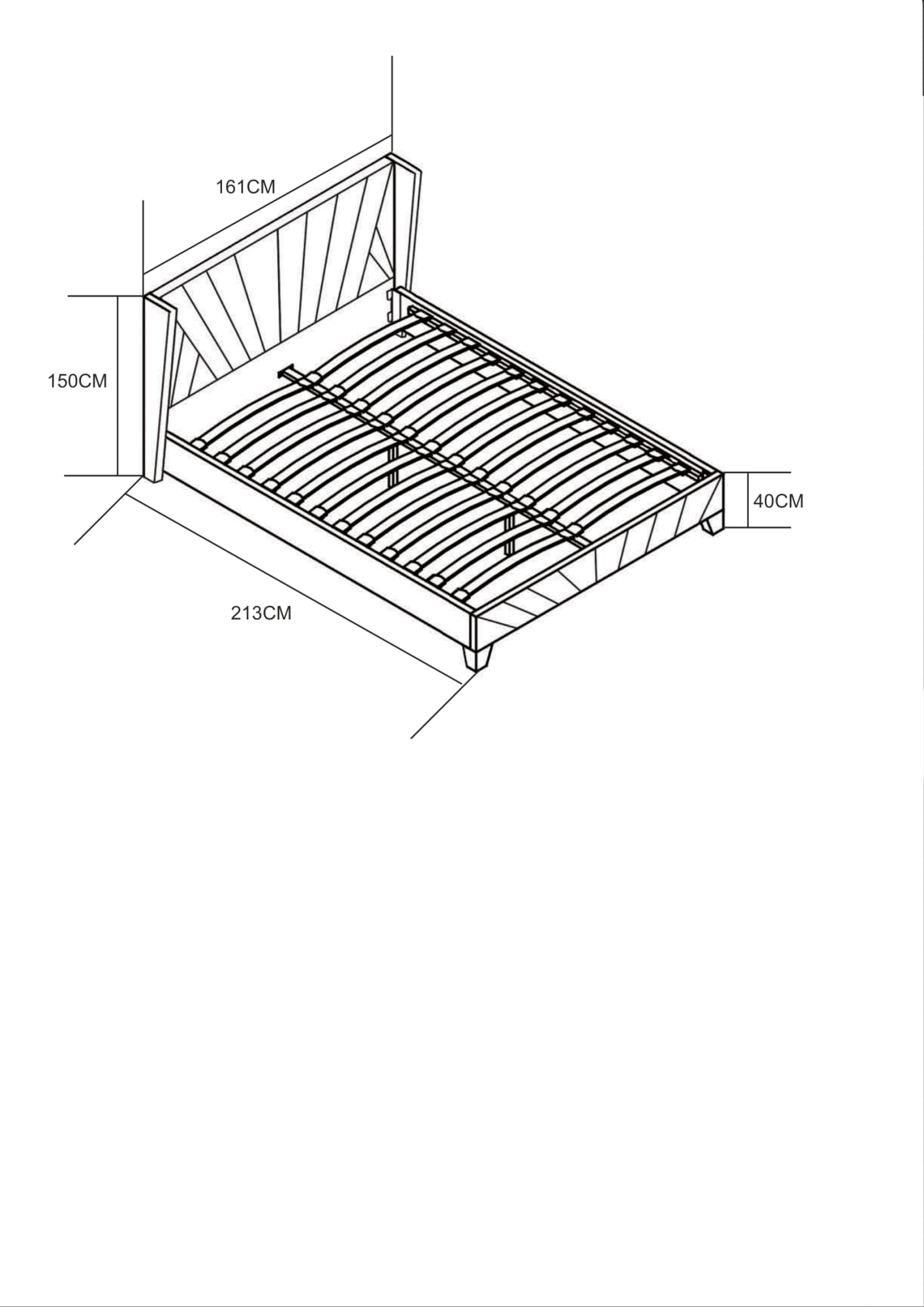 Lit 2 places 140x190 cm BONIFACIO Velours sommier intégré