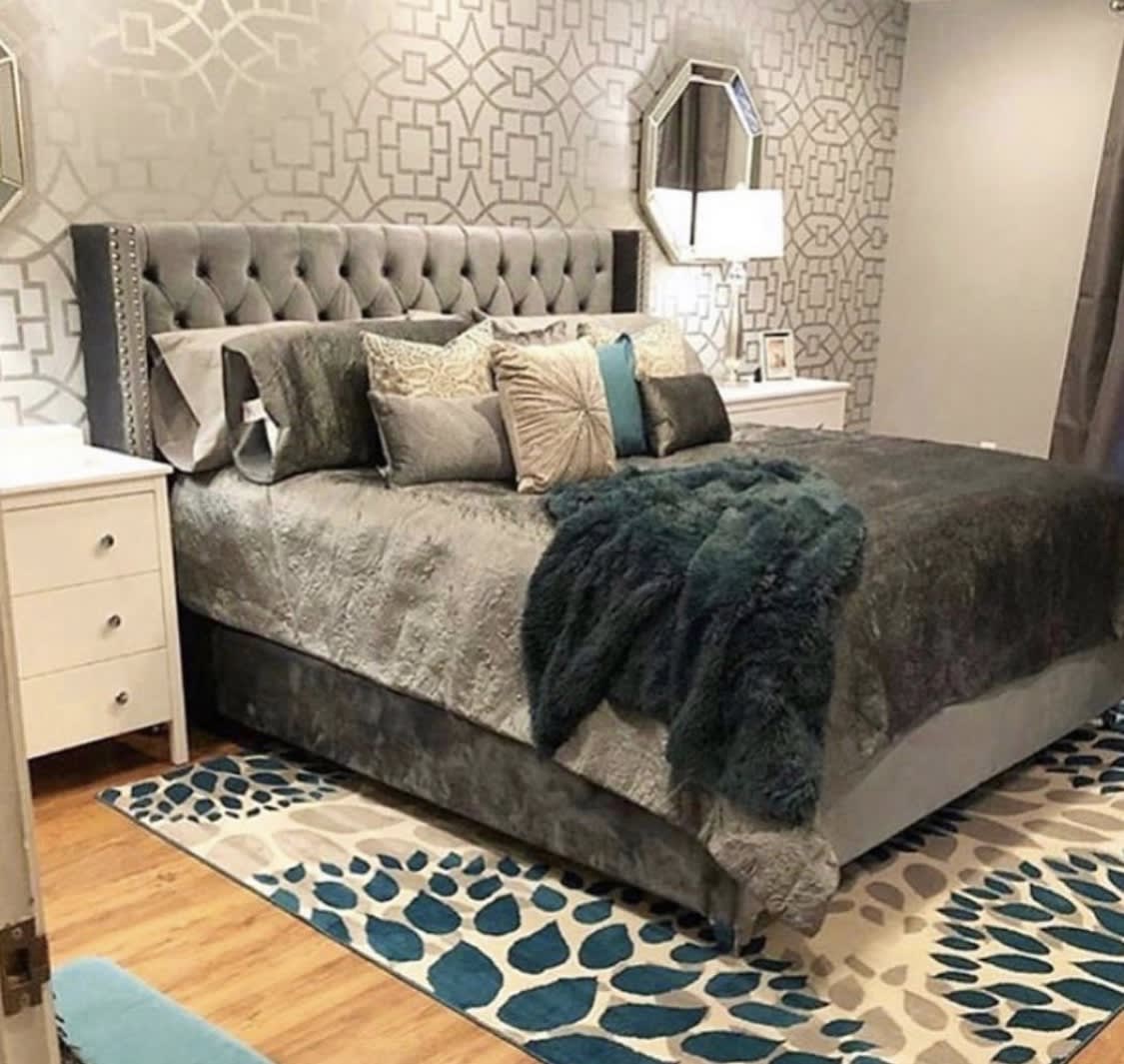 Lit coffre BOX clouté 160x200 cm