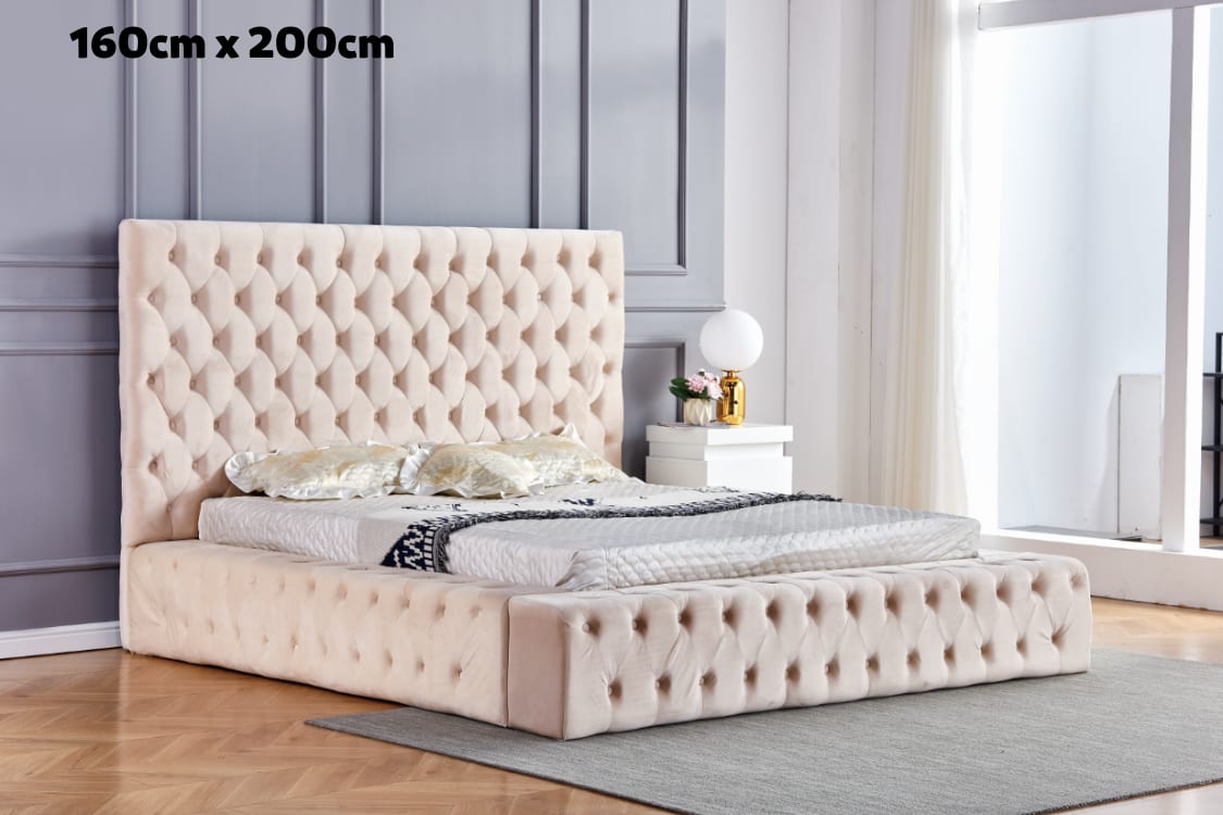 Cadre de Lit 2 places 160x200 cm ROYAL velours