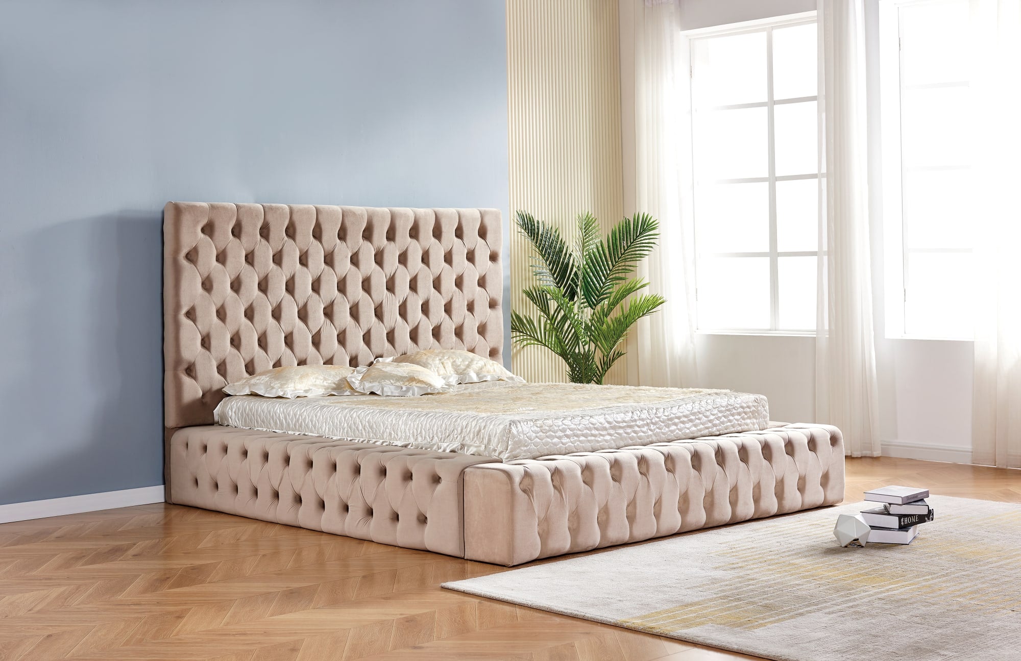 Cadre de Lit 2 places 140x190 cm ROYAL velours