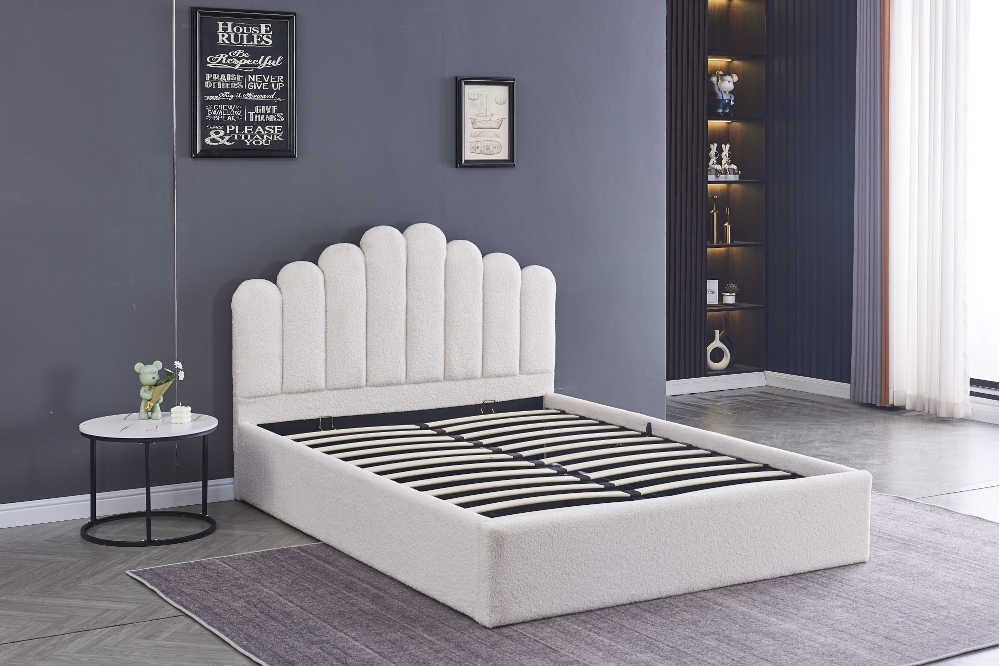 Lit coffre 2 places 140x190 cm DOHA sommier coffre intégré