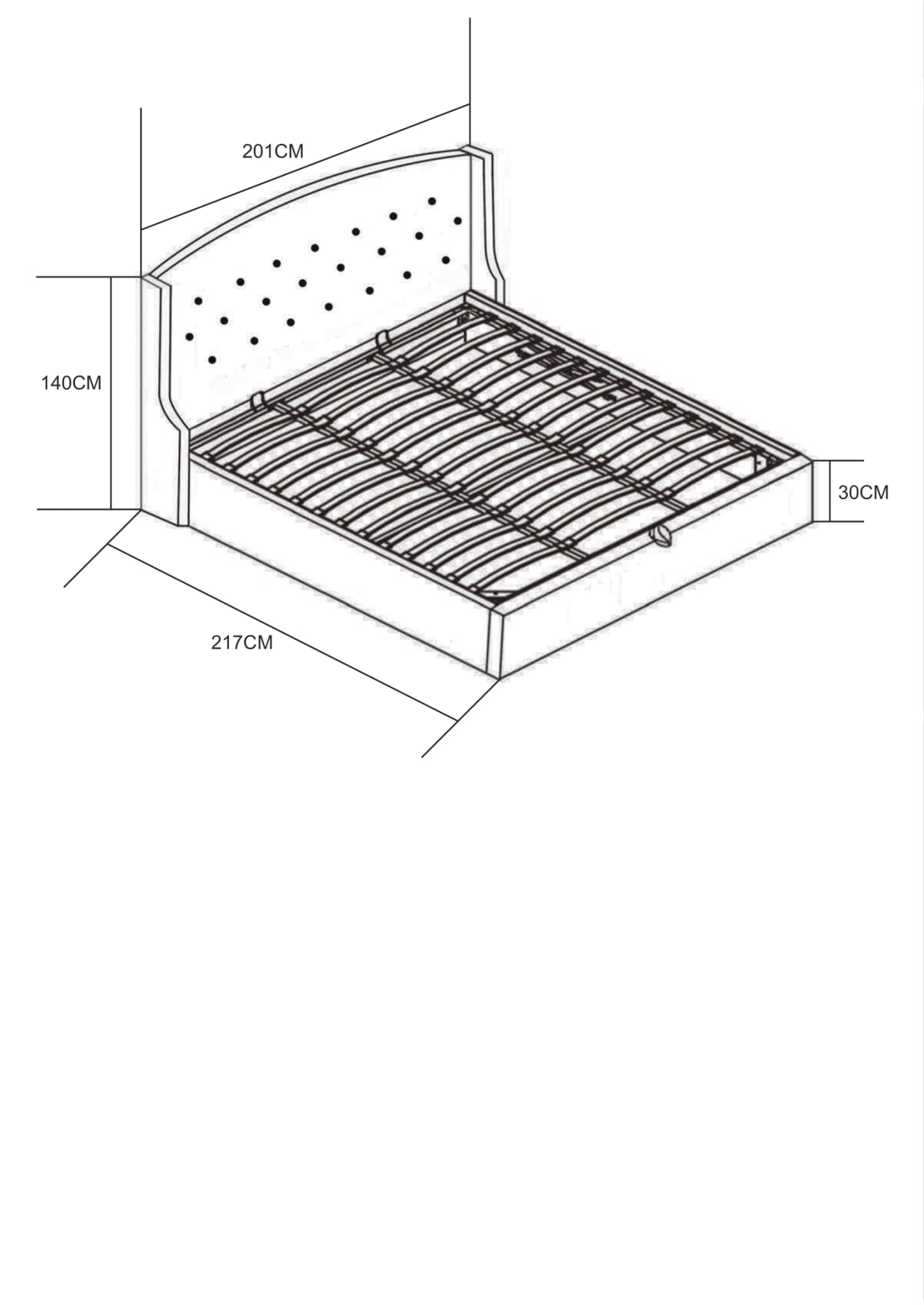 Lit Coffre 2 places 180x200 cm SULTAN velours sommier intégré